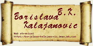 Borislava Kalajanović vizit kartica